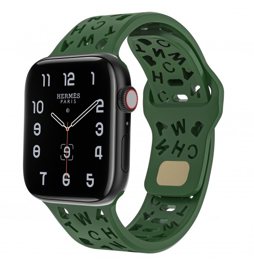 Nuevas correas de reloj inteligente de silicona compatibles con Apple Watch 38 mm 40 mm 41 mm 42 mm 44 mm 45 mm 49 mm Letras de moda deportivas suaves y elásticas Hollow Out Pulseras de repuesto para hombres y mujeres para Iwatch8 7 6 5 Se 4 3 2 1 Ultra