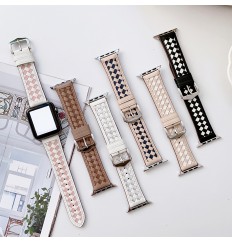 Correas de cuero compatibles con reloj Band38mm40mm41mm 42mm44mm45mm49mm, pulsera trenzada correa de repuesto de pulsera de cuero genuino para iwatch Series / se 8 7 6 5 4