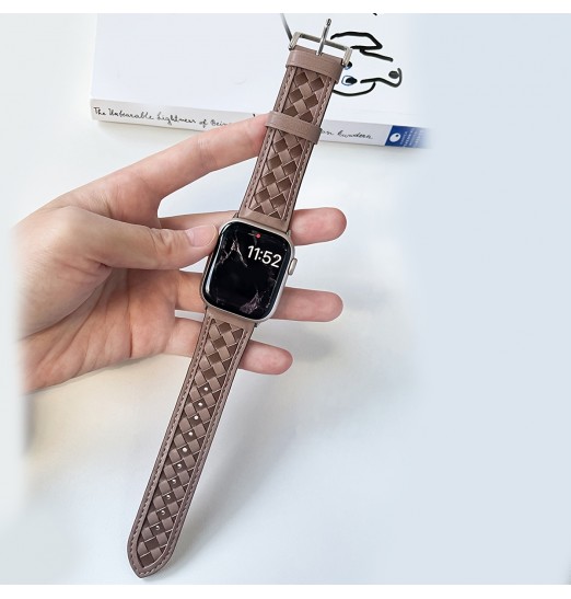 Correas de cuero compatibles con reloj Band38mm40mm41mm 42mm44mm45mm49mm, pulsera trenzada correa de repuesto de pulsera de cuero genuino para iwatch Series / se 8 7 6 5 4