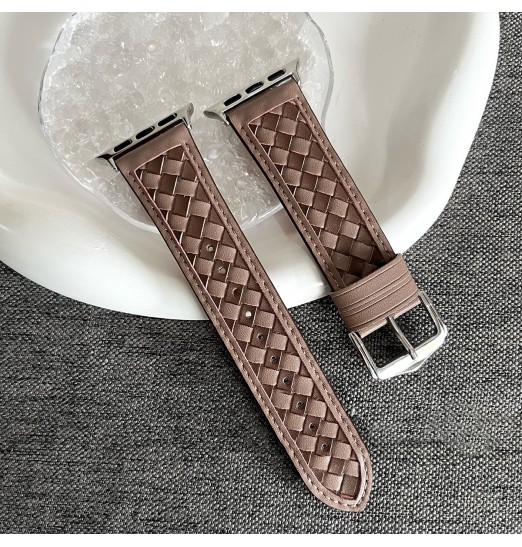 Correas de cuero compatibles con reloj Band38mm40mm41mm 42mm44mm45mm49mm, pulsera trenzada correa de repuesto de pulsera de cuero genuino para iwatch Series / se 8 7 6 5 4