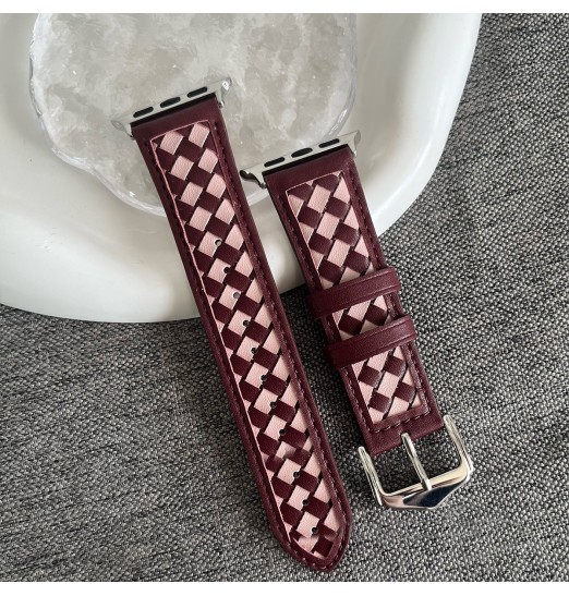 Correas de cuero compatibles con reloj Band38mm40mm41mm 42mm44mm45mm49mm, pulsera trenzada correa de repuesto de pulsera de cuero genuino para iwatch Series / se 8 7 6 5 4