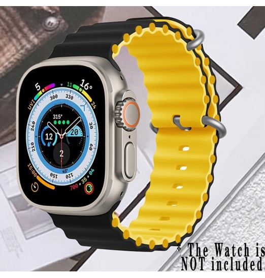 Ocean Bands para Apple Watch, Ultra 49 mm 45 mm 44 mm 42 mm 40 mm 38 mm, bandas ajustables de silicona Sport Loop para hombres y mujeres para Iwatch Band Collection 8 7 6 5 4 3 2 1 Se