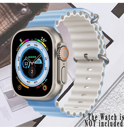 Ocean Bands para Apple Watch, Ultra 49 mm 45 mm 44 mm 42 mm 40 mm 38 mm, bandas ajustables de silicona Sport Loop para hombres y mujeres para Iwatch Band Collection 8 7 6 5 4 3 2 1 Se