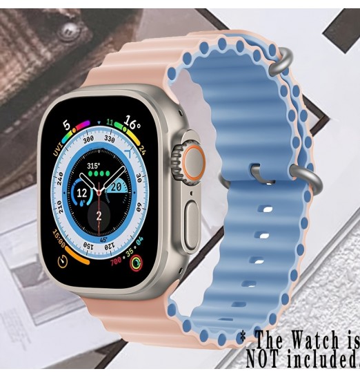 Ocean Bands para Apple Watch, Ultra 49 mm 45 mm 44 mm 42 mm 40 mm 38 mm, bandas ajustables de silicona Sport Loop para hombres y mujeres para Iwatch Band Collection 8 7 6 5 4 3 2 1 Se