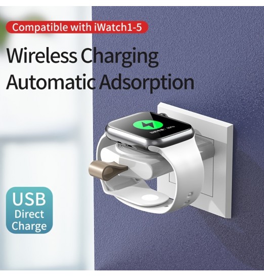 Cargador inalámbrico Usb portátil para Apple Watch Iwatch 1/2/3/4 5/6/7 Se Carga inalámbrica de succión magnética