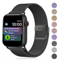 Elegante correa de reloj milanesa para Apple Watch 38mm 40mm 41mm 42mm 44mm 45mm 49mm Iwatch Ultra/se/series 8/7/6/5/4/3/2/1, sin reloj