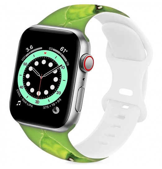 Correa de reloj verde Grinch, correa de reloj navideña compatible con correas de reloj Apple 38 mm 40 mm 41 mm 42 mm 44 mm 45 mm, correa deportiva de dibujos animados para adolescentes adultos, correa de silicona elástica compatible con Iwatch Band Series