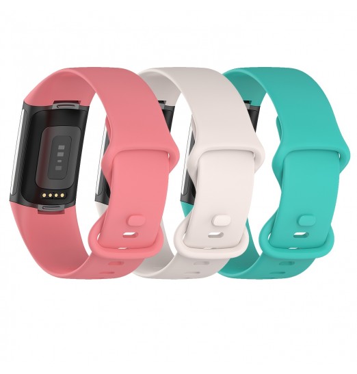 Paquete de 3 bandas Charge 5 compatibles con Fitbit Charge 5 Bands mujeres hombres, correa de pulsera ajustable de silicona suave Charge 5 para Fitbit Charge 5