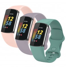 Paquete de 3 bandas Charge 5 compatibles con Fitbit Charge 5 Bands mujeres hombres, correa de pulsera ajustable de silicona suave Charge 5 para Fitbit Charge 5