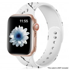 Correa de reloj de mármol blanco y negro a la moda para Apple Watch 38mm/40mm/41mm/42mm/44mm/45mm/49mm Iwatch Ultra/se/series 8/7/6/5/4/3/2/1, sin reloj