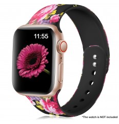 Correa de reloj con flor rosa a la moda para Apple reloj 38mm/40mm/41mm/42mm/44mm/45mm/49mm Ireloj Ultra/se/series 8/7/6/5/4/3/2/1, sin reloj