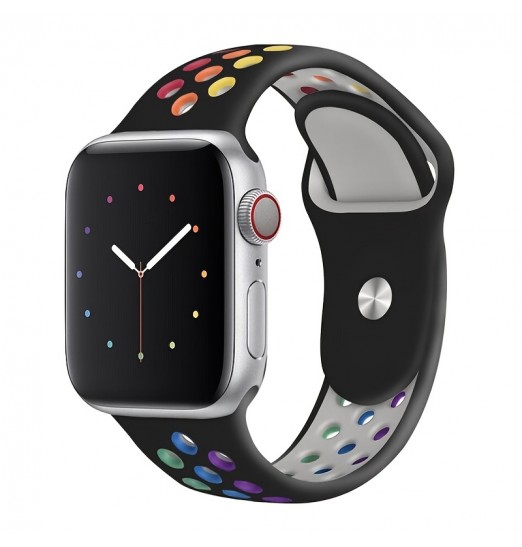 Correa de reloj de silicona para Apple Watch Band Ultra 49 mm 45 mm 41 mm 44 mm 40 mm 42 mm 38 mm Pulsera de reloj transpirable para Iwatch Series 8 7 Se 2022 6 5 4 3 2 1, sin reloj