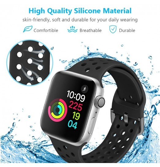 Correa de reloj de silicona para Apple Watch Band 44mm 42mm 45mm 38mm Pulsera Correa deportiva para Apple Watch Band Ulta 49 mm 40 41 mm