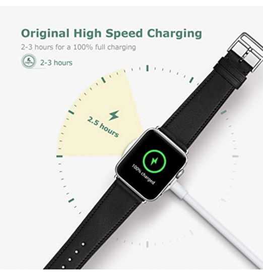 Actualice el cargador de reloj de 3.3 pies para Iwatch Cable de carga inalámbrico portátil Compatible con Apple Watch Series Se2 / se / 8/7/6/5/4/3/2/1 Incluyendo la versión de 38 mm 40 mm 41 mm 42 mm 44 mm 45 mm ,Cable de carga de reloj magnético