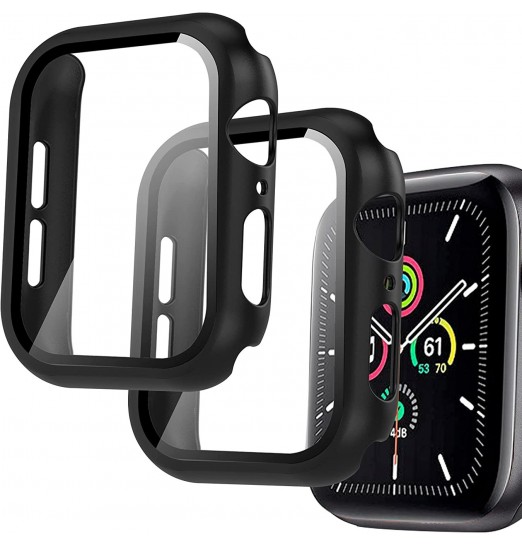 2 paquetes de estuches para relojes compatibles con Apple Watch Series 6 5 4 Se 40 mm 44 mm para mujeres y hombres con protector de pantalla de vidrio templado