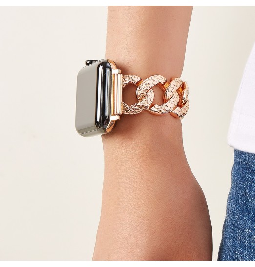 La correa de metal de joyería con pulsera de diamantes de imitación de diamantes de Bling es adecuada para Apple Watch1-6 Generation Apple Smart Watch