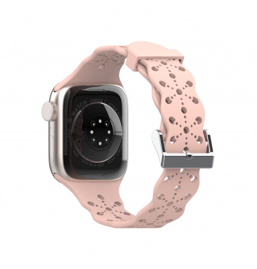 Correa de reloj de silicona de encaje para Apple Watch Series 38/40/41/42/44/45mm