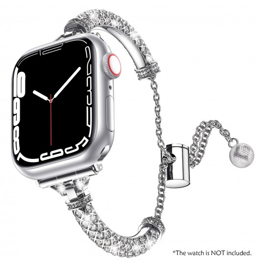 Elegante pulsera Silm Bling Watch Band con tamaño ajustable para Apple Watch Series 38/40/41/42/44 / 45m