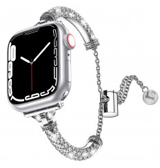 Elegante pulsera Silm Bling Watch Band con tamaño ajustable para Apple Watch Series 38/40/41/42/44 / 45m