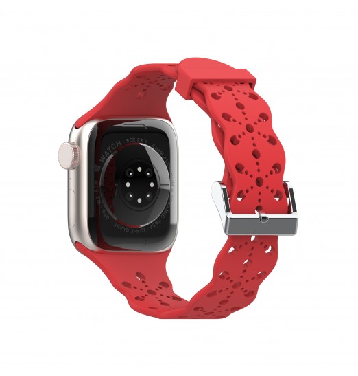 Correa de reloj de silicona de encaje para Apple Watch Series 38/40/41/42/44/45mm