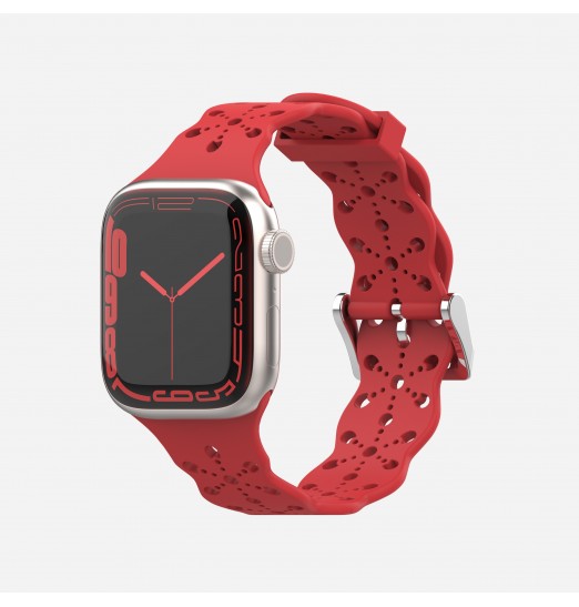 Correa de reloj de silicona de encaje para Apple Watch Series 38/40/41/42/44/45mm