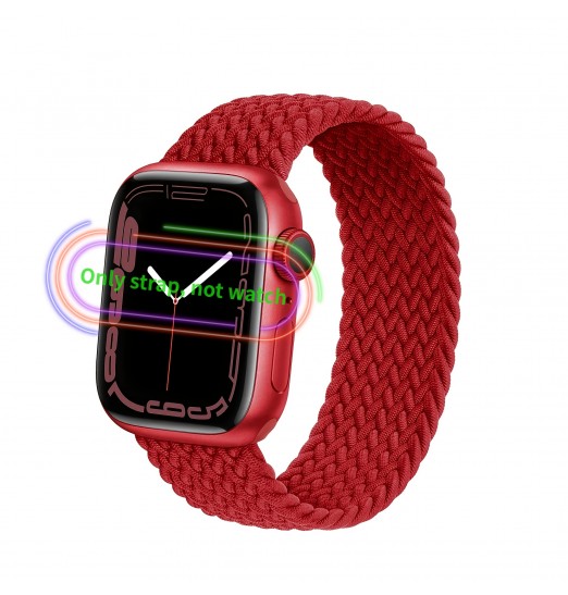 Correa de reloj trenzada elástica de nailon rojo para Apple Watch Series 38/40/41/42/44/45mm