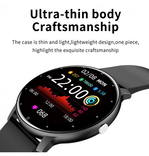 Reloj inteligente de moda para hombres y mujeres Rastreador de ejercicios multifuncional Monitoreo de la presión arterial del ritmo cardíaco Reloj inteligente deportivo Compatible con sistemas Android e Ios