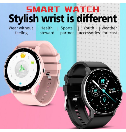 Reloj inteligente de moda para hombres y mujeres Rastreador de ejercicios multifuncional Monitoreo de la presión arterial del ritmo cardíaco Reloj inteligente deportivo Compatible con sistemas Android e Ios