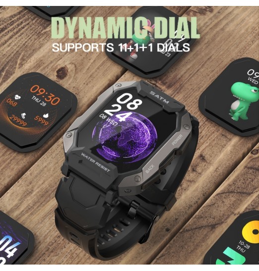 Reloj inteligente para hombres, reloj inteligente compatible con Android Iphone, reloj deportivo resistente al agua hasta 5 atm con 24 modos deportivos, notificación de mensajes, frecuencia cardíaca, monitor de oxígeno en sangre y seguimiento del sueño