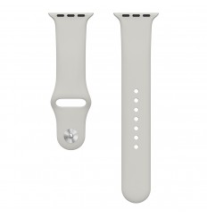 Banda de reloj deportivo de silicona suave duradera blanca para Apple Watch Series 38/40/41 mm, 42/44/45/49 mm