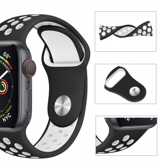 Correa de silicona para Apple Watch Series 38/40/41/42/44/45/49 mm, Smart Watch Soft Band