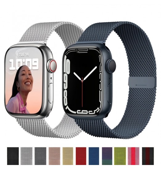 Correa Milanese Loop Compatible con Apple Watch 41mm 45mm 40mm 44mm