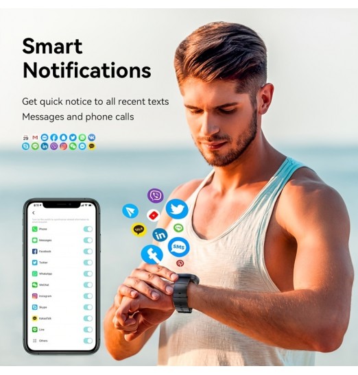 Reloj inteligente multifuncional a prueba de agua, reloj inteligente con pantalla táctil completa para teléfonos Android e iOS, compatible con rastreador de actividad física, mide la frecuencia cardíaca, registra el sueño, verifica el oxígeno en la sangre