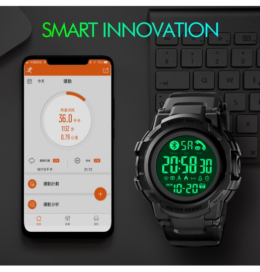 Reloj deportivo impermeable Bluetooth Smart para hombre