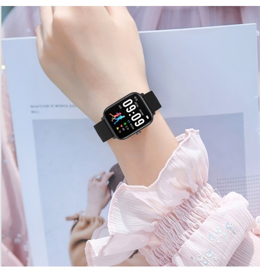 Reloj inteligente de 1 pieza, frecuencia cardíaca de pantalla grande de 1,7 pulgadas/presión arterial/oxígeno en sangre/monitoreo del sueño, pulsera de reloj inteligente con seguimiento de actividad física